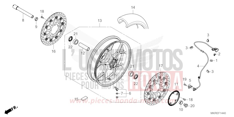 VORDERRAD von CBR1000RR "Fireblade" GRAND PRIX RED (R380) von 2024